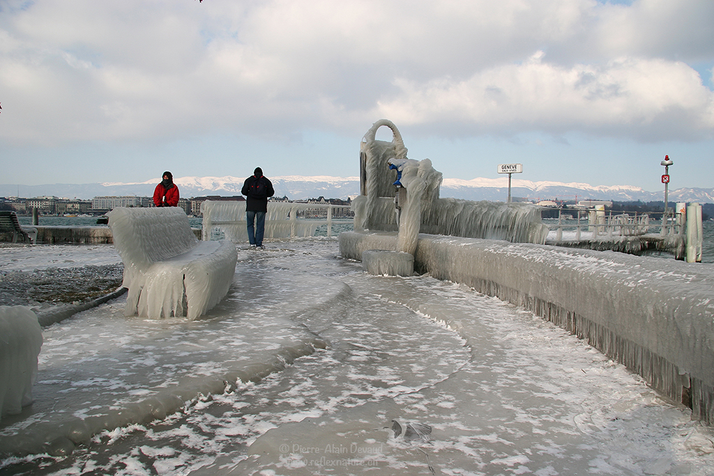 Bise glacée sur le lac Léman - janvier 2005
